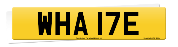 Registration number WHA 17E